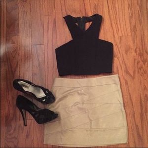 NEW w/ Tags!!! Express gold bandage skirt